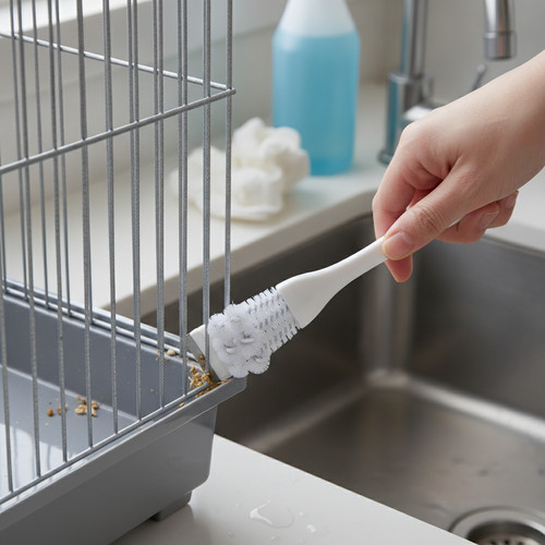Pet cage cleaner - brush,, bird